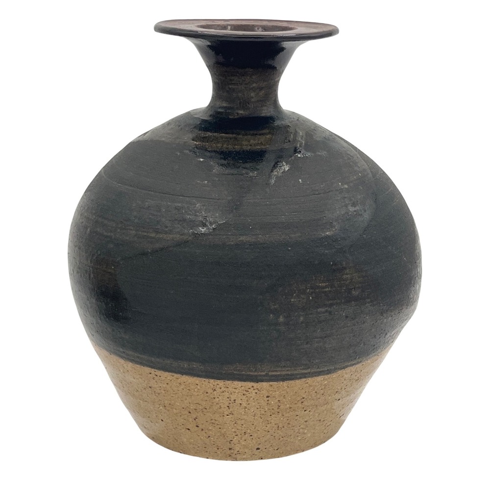 Vintage Charles Counts Mid Century pottery vase Appalachian craft Bauhaus Rare‎
